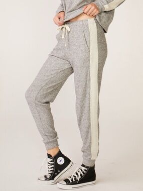 Monrow Two-Tone Knit Lounge Pants XS